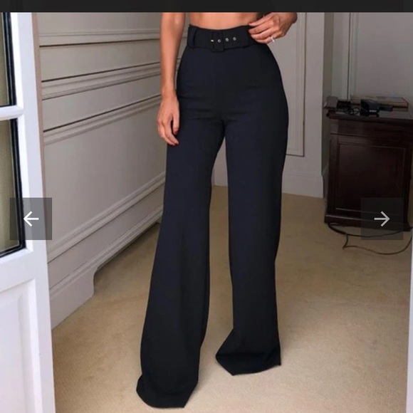 Zara high waisted belted long pants - Picture 9 of 10